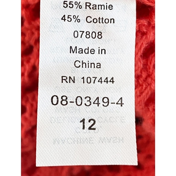 Jessica London Crochet Cardigan M Pink Boho Coastal Cotton Euro Summer Duster - Picture 8 of 8